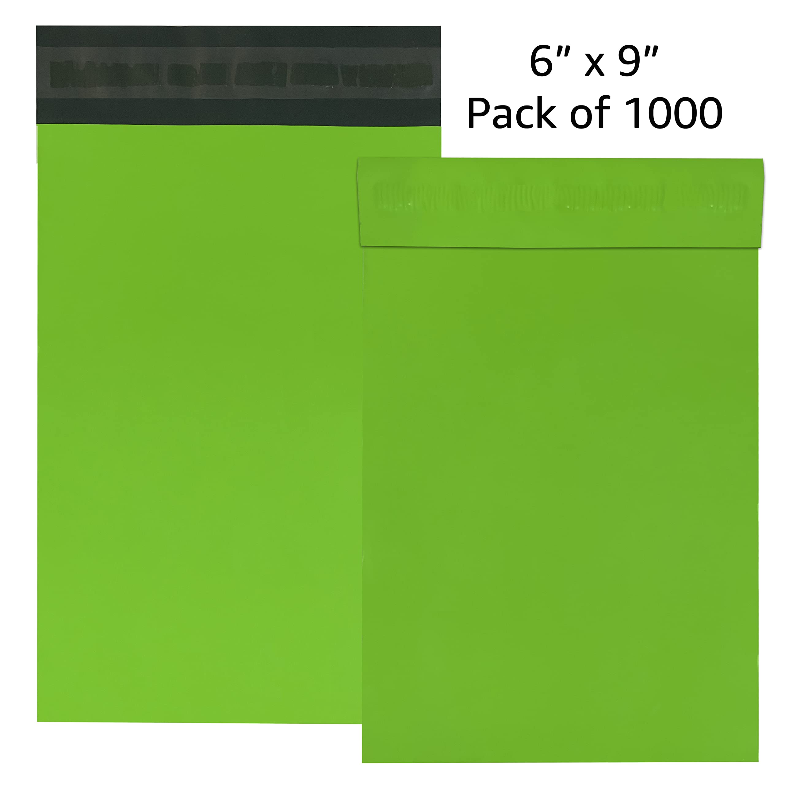 Sobres de polietileno de colores, paquete de: (verde, 6 x 9 pulgadas, paquete de 1000). Sé creativo con tu embalaje con sobres de colores