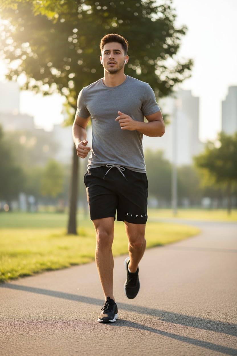 Battle Sports Fly 2.0 Men's Athletic Shorts - Lightweight 7” Inseam Sweat Wicking Drawstring Shorts with Built-in Cell Pocket