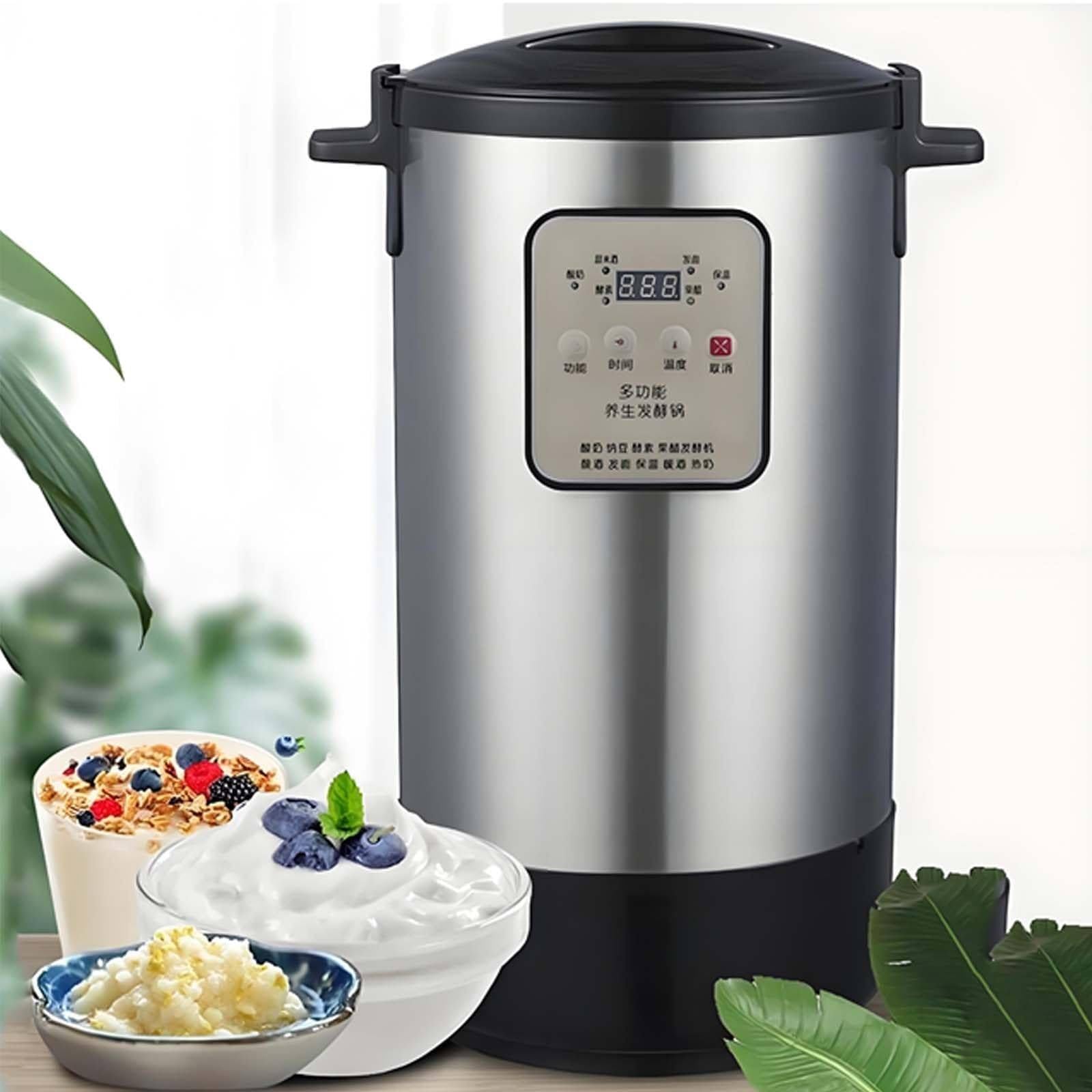 Maszyna do Jogurtu 12L/18L, Komercyjna Automatyczna Maszyna do Fermentacji, Fermentor do Jogurtu ze Stali Nierdzewnej Elektryczna Maszyna do Fermentacji, do Użytku Komercyjnego i Domowego 12L