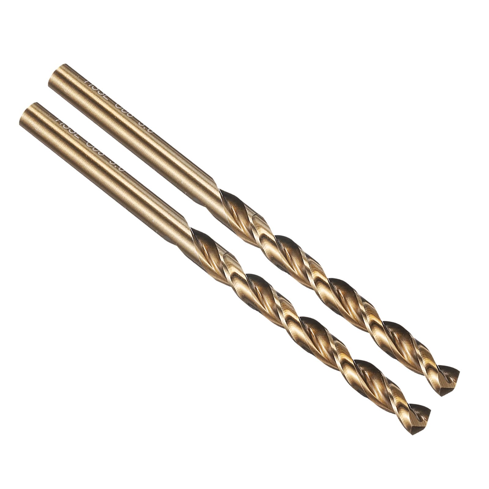 PATIKIL 5.5mm Drill Bit, M42 8% Cobalt High-Speed Steel Jobber Straight Shank 135° Gold Finish for Hard Metal High-temperature Titanium Alloy - 2 Pack