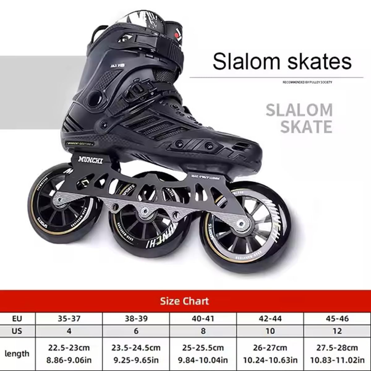 Pattini A Rotelle A 3 Ruote, Pattini in Linea Professionali da 110 Mm per Uomo E Donna, con Cuscinetti ABEC-9, Pattini da Fondo Ad Alte Prestazioni per Adulti(Size:42)