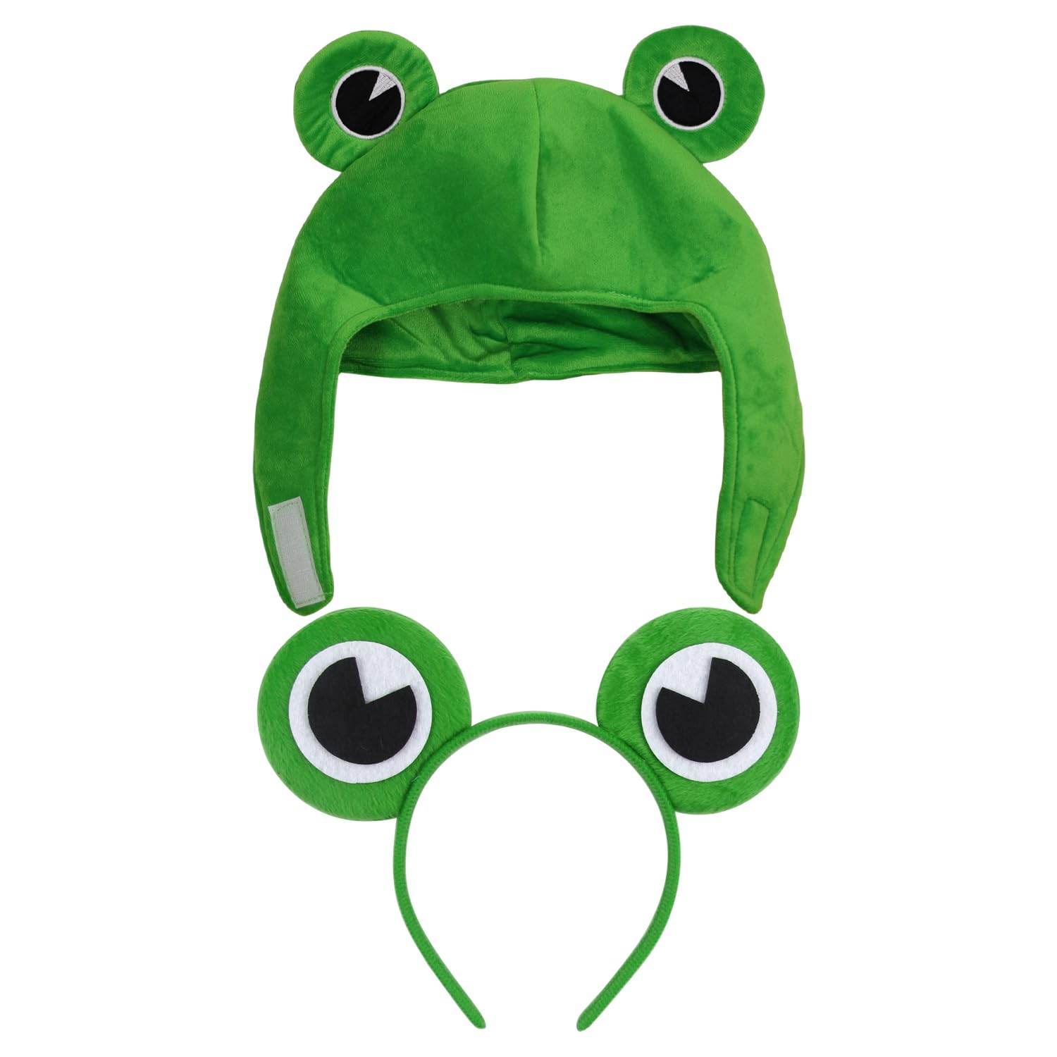 Nidhfg Green 1 Piece Head Cover And 1 Piece Headband, Frog Costume Accessories, Role-Playing Props, Creative Fun Props, Stage Performance Accessories.