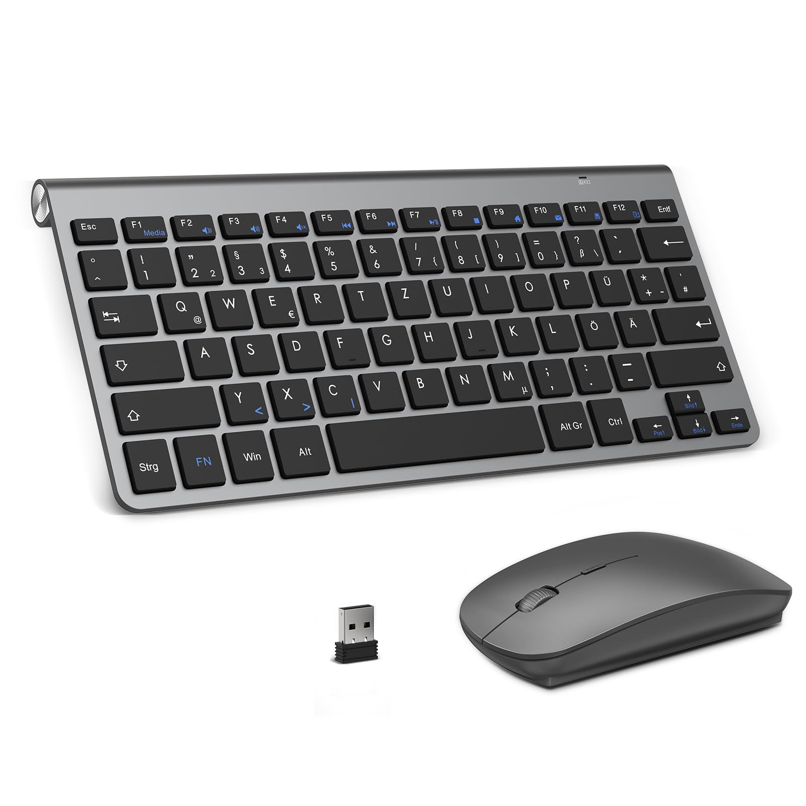 PINKCAT Kabelloses Tastatur Maus Set kabellos 2.4G Kabellose Kompakte Tastatur m