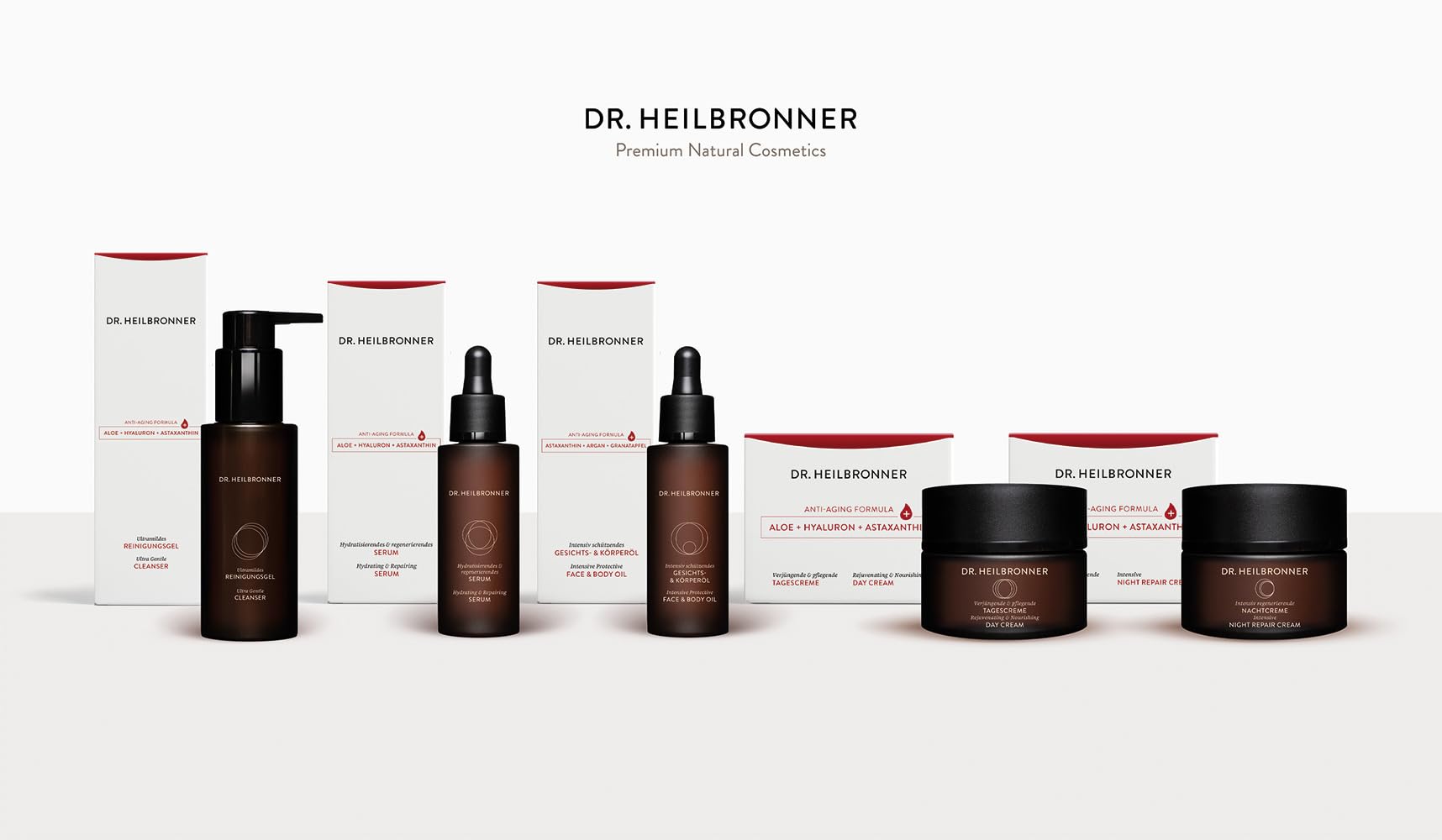 Dr. Heilbronner Bio Gesichtsöl und Körperöl für trockene Haut I Bio Öle wie Arganöl Jojobaöl Granatapfelkernöl und das Antioxidans Astaxanthin für Haut und Haar I Ölfläschchen 30ml
