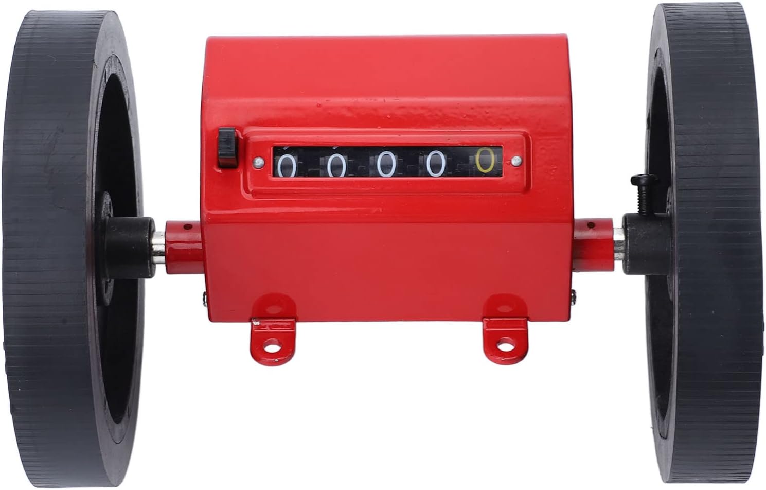 Rolling Meter Counter, 5 Digits Mechanical Length Counter with Stainless Steel Shell, Rubber Roller for Leather Plastic Film Weaving, Rust Free Durable Measuring Tool