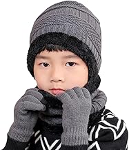 Winter Woolen Hats, cold weather cap Warm Scarf and Gloves Set for Kids Boys and Girls (For age 5-15 year)