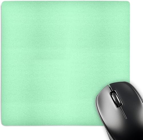 Alfombrilla de mouse con acabado mate 3D Rose "Mint Greenlight Minty PastelPlain Simple One Single Color Solid ColorVery Pale Aqua Green" - 8 x 8