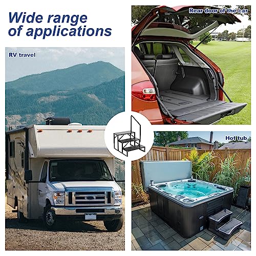 4 Step Stairs 5Th Wheel Stair Hot Tub Steps Outdoor Rv Step Ladder Support Economy Stair Riser Quick Eases Boarding #TOP3
