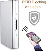 Vista 3 de EASTNIGHTS Protector de tarjeta de crédito RFID, cartera de metal para tarjetas de crédito, soporte para tarjetas de visita para hombres y mujeres