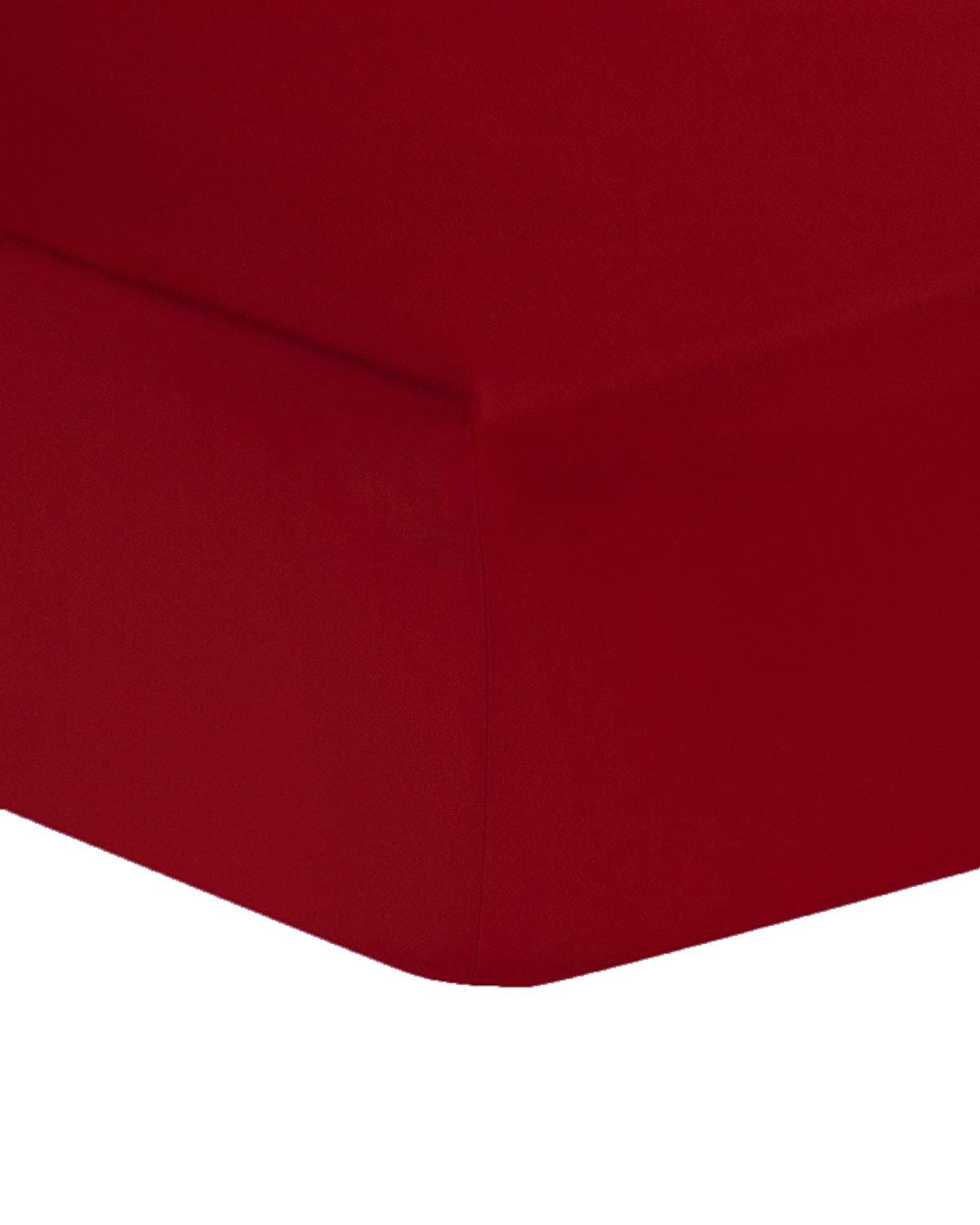 R&Z Plain Pollycotton Fitted Sheet Bunk Bed, Bunk Bed (76 x 190cm) (Red)