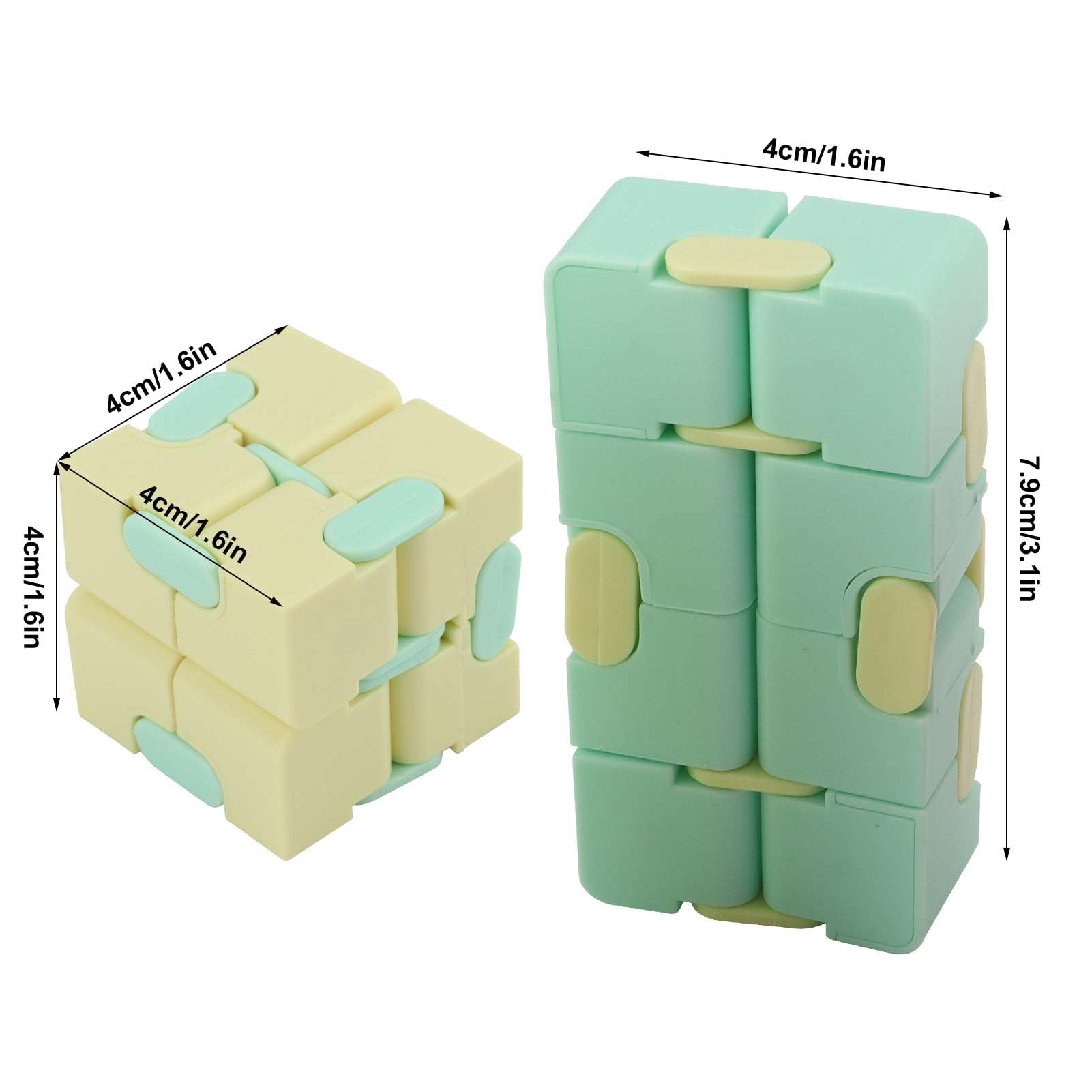 Qcwwy Plastikowa Kostka Nieskończoności Mini Fidget Toy 3 szt. Gra Dekompresyjna Poprawia ostrość Idealna dla Pracowników Biurowych i Przyborów Szkolnych dla Dorosłych