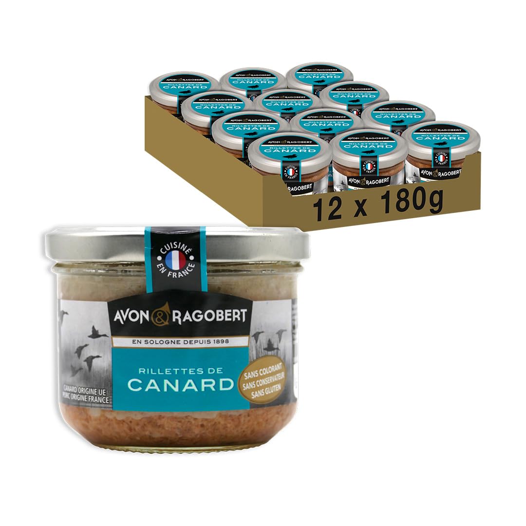 Avon & Ragobert - Rillettes de canard 180g - Sans Colorant - Sans Conservateur - Viande Française