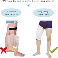 Vista 4 de Soporte para bolsa de pierna de catéter, 2 fundas de tela para catéter para orina, bolsa de drenaje urinario, bolsas de orina que se mantienen en su