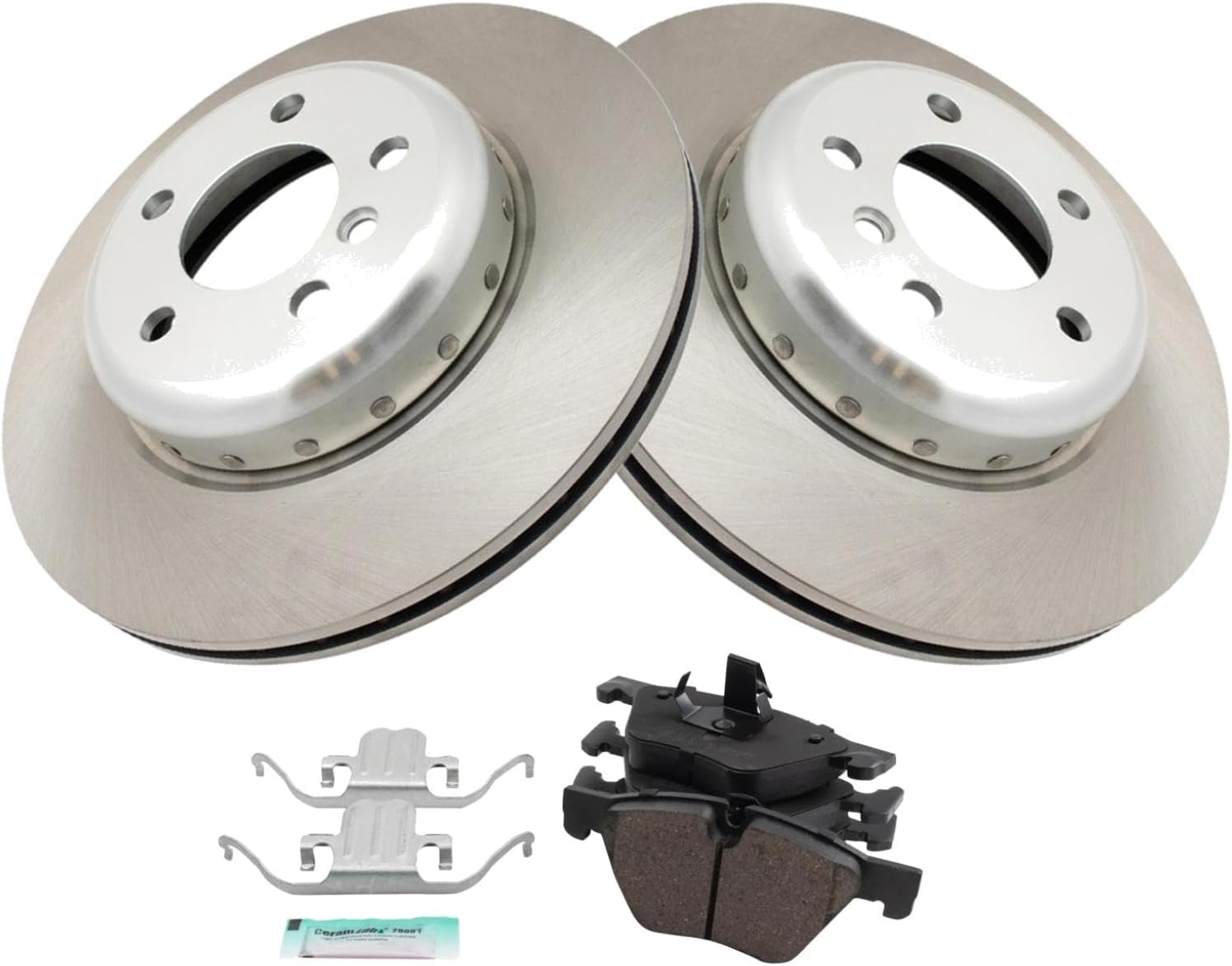 TRQ Front Ceramic Brake Pad and Rotor Kit for BMW 528i (Front)