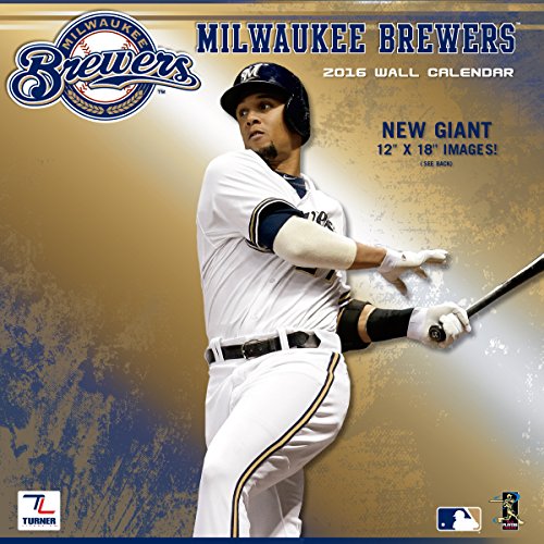 Turner Milwaukee Brewers 2016 Team Wall Calendar, September 2015 - December 2016, 12 x 12