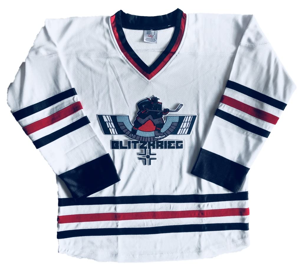 Blitzkrieg Hockey Jerseys - We are Ready to Customize with Your Name and Number (White, Adult Large)