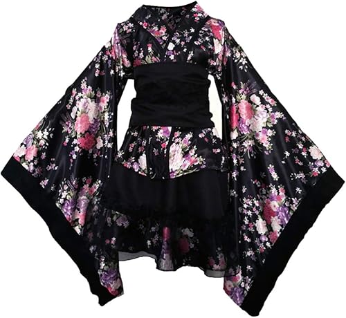 VALICLUD Vestidos para niñas, vestidos para mujer, bata japonesa kimono Yukata para mujer, traje de cosplay, kimono, vestido de sirvienta japonés,