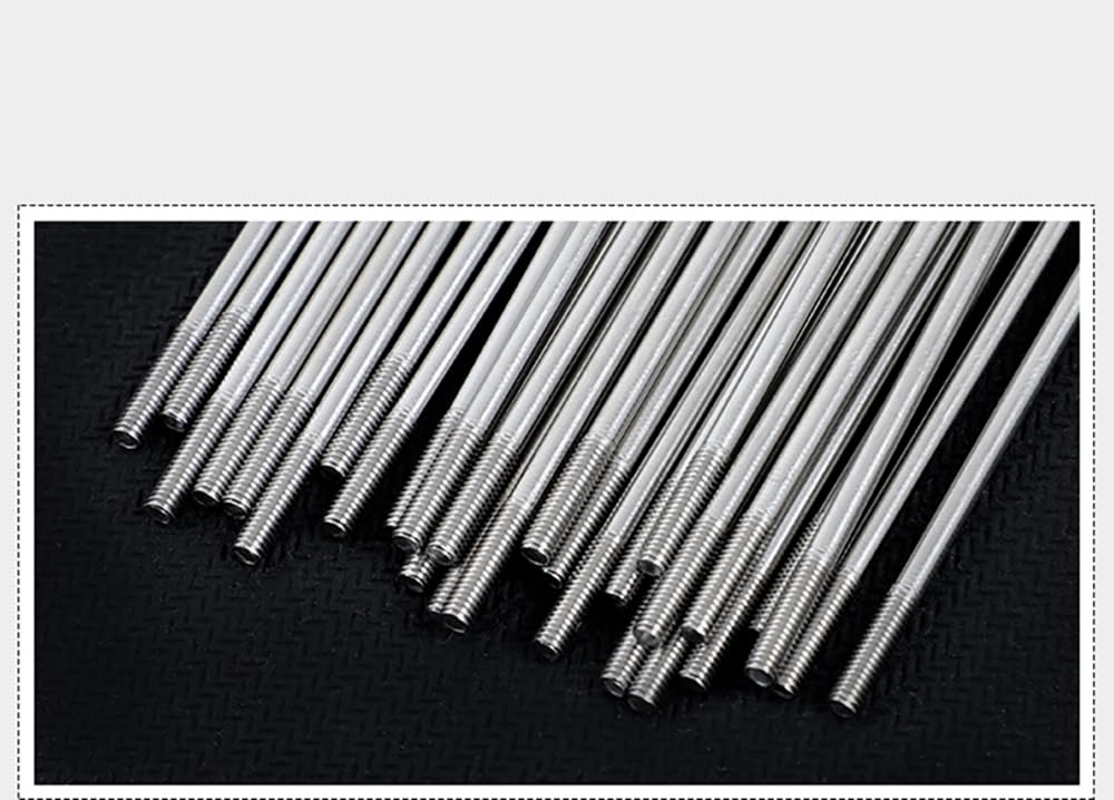 Szprychy rowerowe 13G 2,3 mm ze stali nierdzewnej 304 szprychy rowerowe 65-305 mm, srebrne szprychy koła J z miedzianym smoczkiem do rowerów górskich, rowerów elektrycznych, trójkołowych