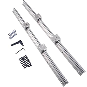 Linear Rail 1 PCS SBR20 2000mm Splice Used 2PCS Dowels 2PCS SBR20 1000mm Fully Supported Linear Rail Shaft Rod with 4PCS SBR20UU Blocks Bearing for Automated Machines