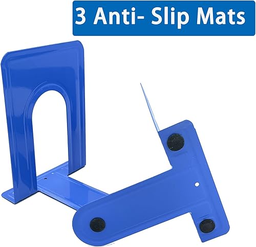 Miniatura 4 de Extremos metálicos para libros de oficina y hogar, estante decorativo para el hogar, extremos de libro para libros pesados, películasCD, color azul,