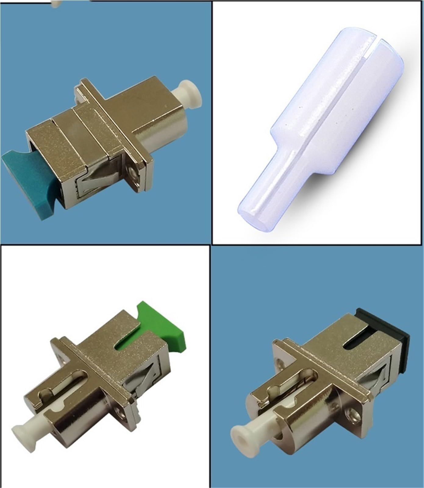 Adaptateur Hybride LC-SC, connecteur Fibre Optique Femelle-Femelle, SM MM A, boîtier métallique UPC, Vert, Bleu, Noir, Gris(Blue)
