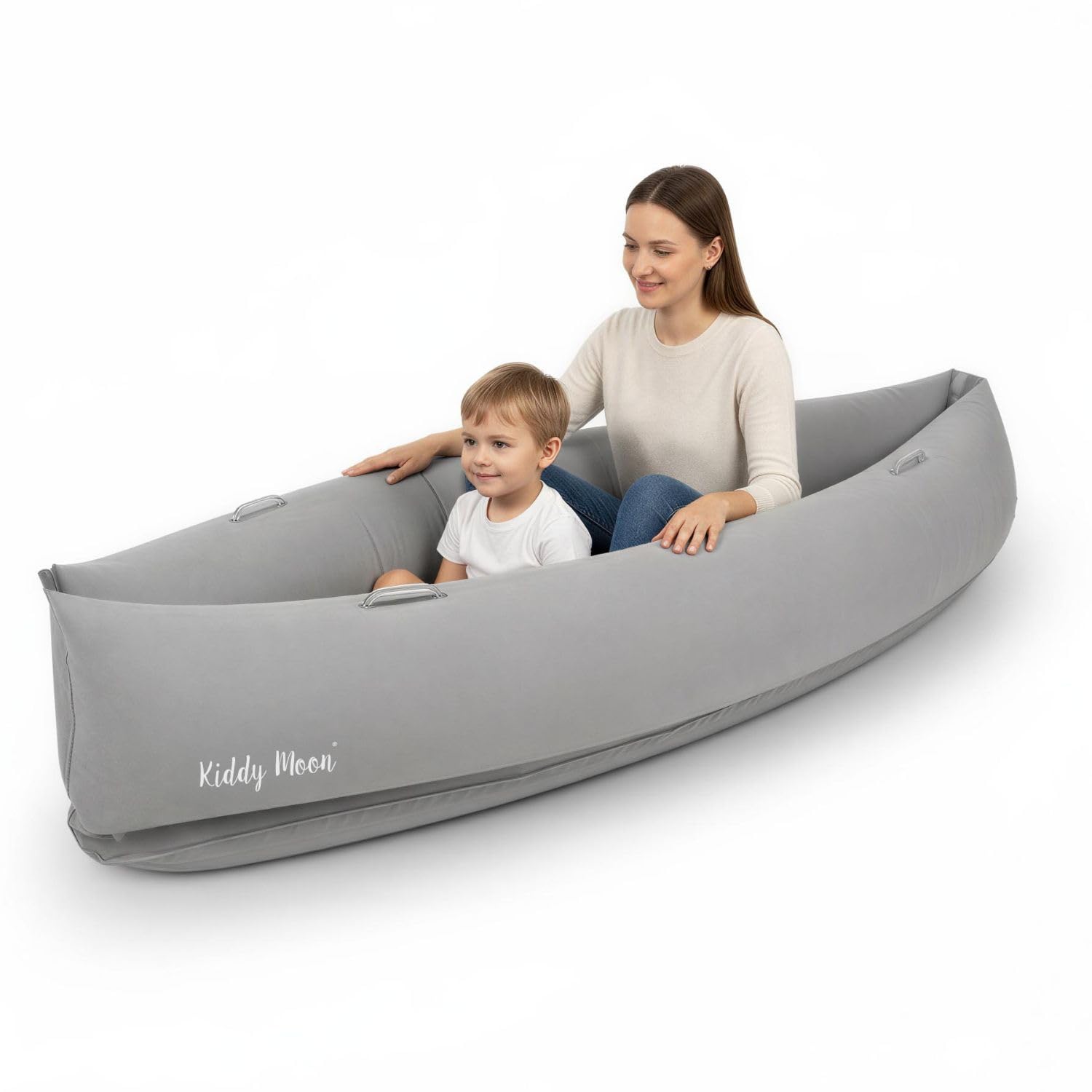 KiddyMoon Inflatable Sensory Peapod Chair For Kids With Handles And Pump, Grey,XL