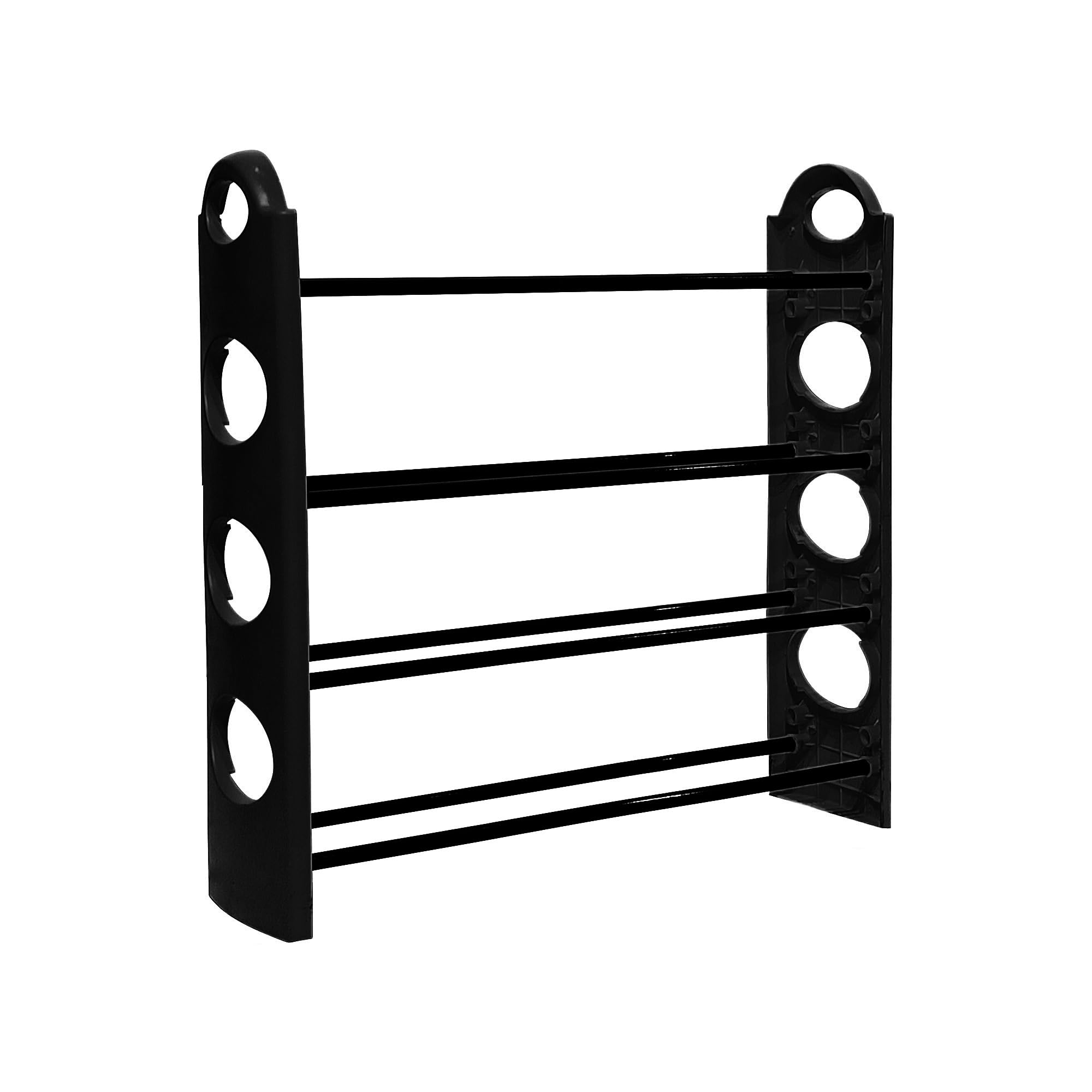 Premium 4-Shelf Plastic and Steel Rack/Stand for Shoes, Sandals, Books, Clothes, and More – Black, Ideal for Home and Office Use.-image-29