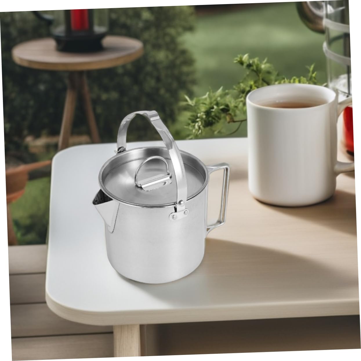 Kisangel Hervidor de Agua Portátil de Acero Inoxidable de Exteriores para Camping Senderismo y Picnics Rápido para Hervir Agua