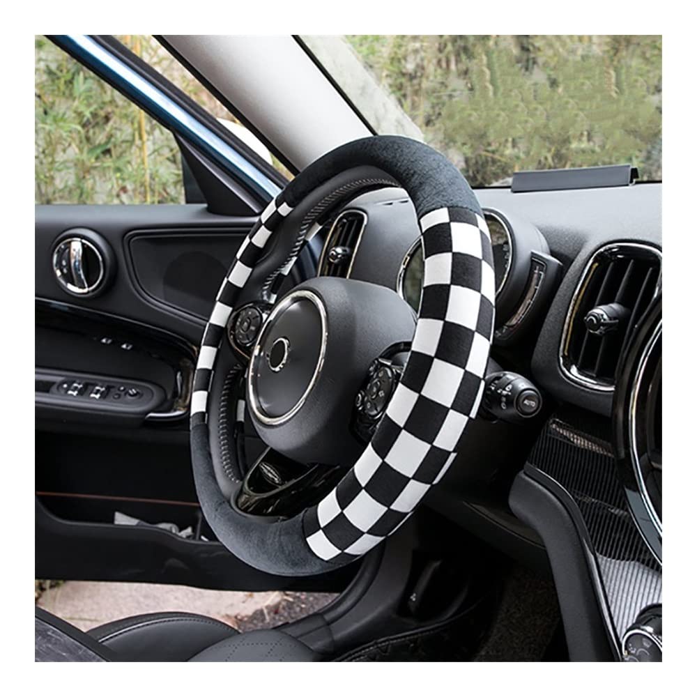 Funda Volante Coche Protector para Volante de Coche, Accesorios Interiores para Mini Cooper S R56 R50 F56 R53 F55 para JCW R60 R55 R52 R57 R58 R59 F57 R61 para Clubman Cubierta de Volante (Color : WH