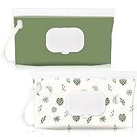 Vista 7 de FEBSNOW Paquete de 2 dispensadores de toallitas para bebé, soporte portátil reutilizable, contenedor de toallitas para bebés, toallitas de viaje