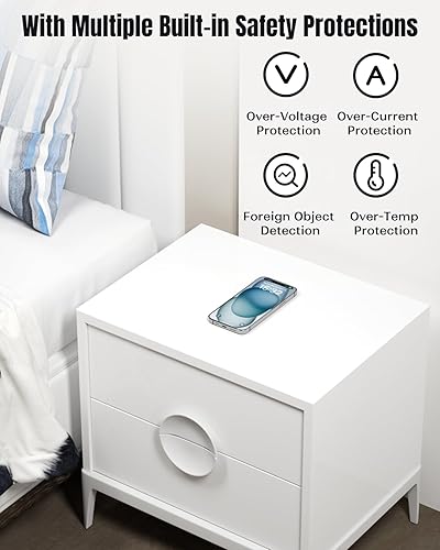 Miniatura 7 de Cargador inalámbrico invisible, cargador inalámbrico de 0.000-1.181 in debajo del escritorio, doble uso en o oculto debajo de la mesa de carga para