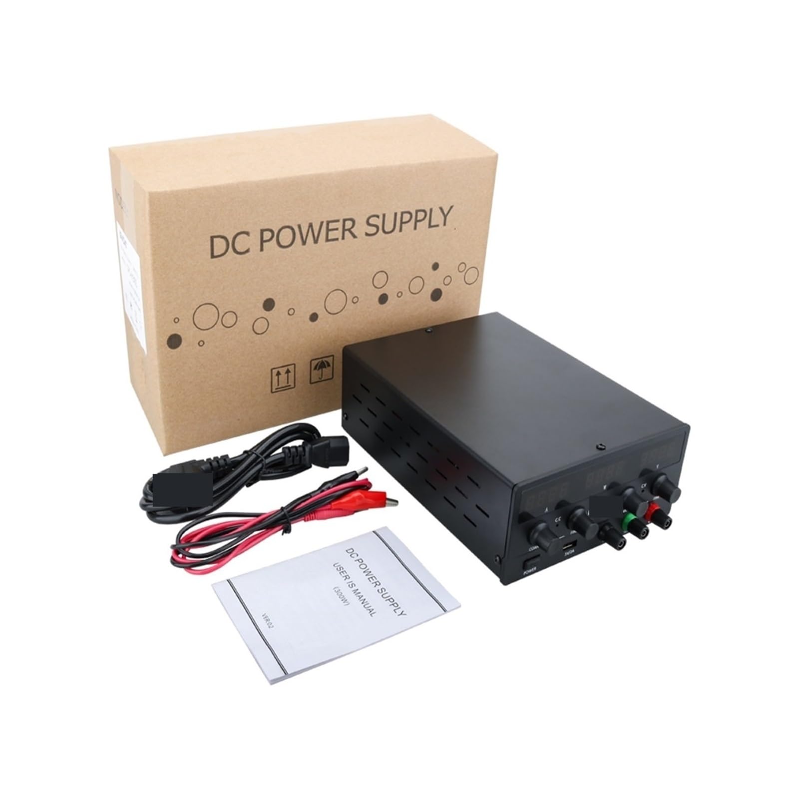 Fuente de alimentación de CC, Fuente De Alimentación CC Ajustable, Laboratorio 30V 10A, Estabilizador Y Regulador Voltaje 300W, Banco Conmutación 60V 5A(SPS-H3010-Black)