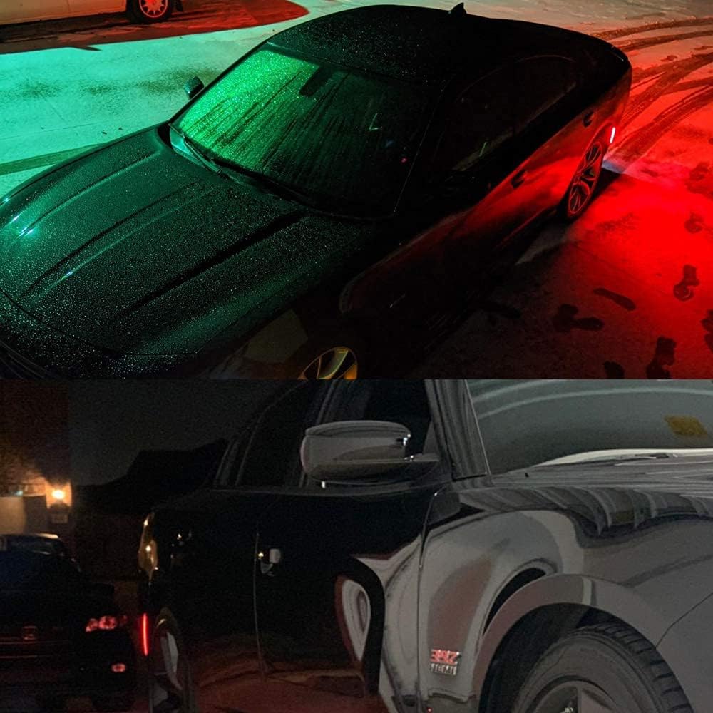 NSLUMO Amber Red LED Side Marker Light for Do-dge Charger 2015 2016 2017 2018 2019 2020 2021 2022 Clear Lens Led Side Marker Lights Front & Rear Sit Car Led Side Marker Lamp Kit