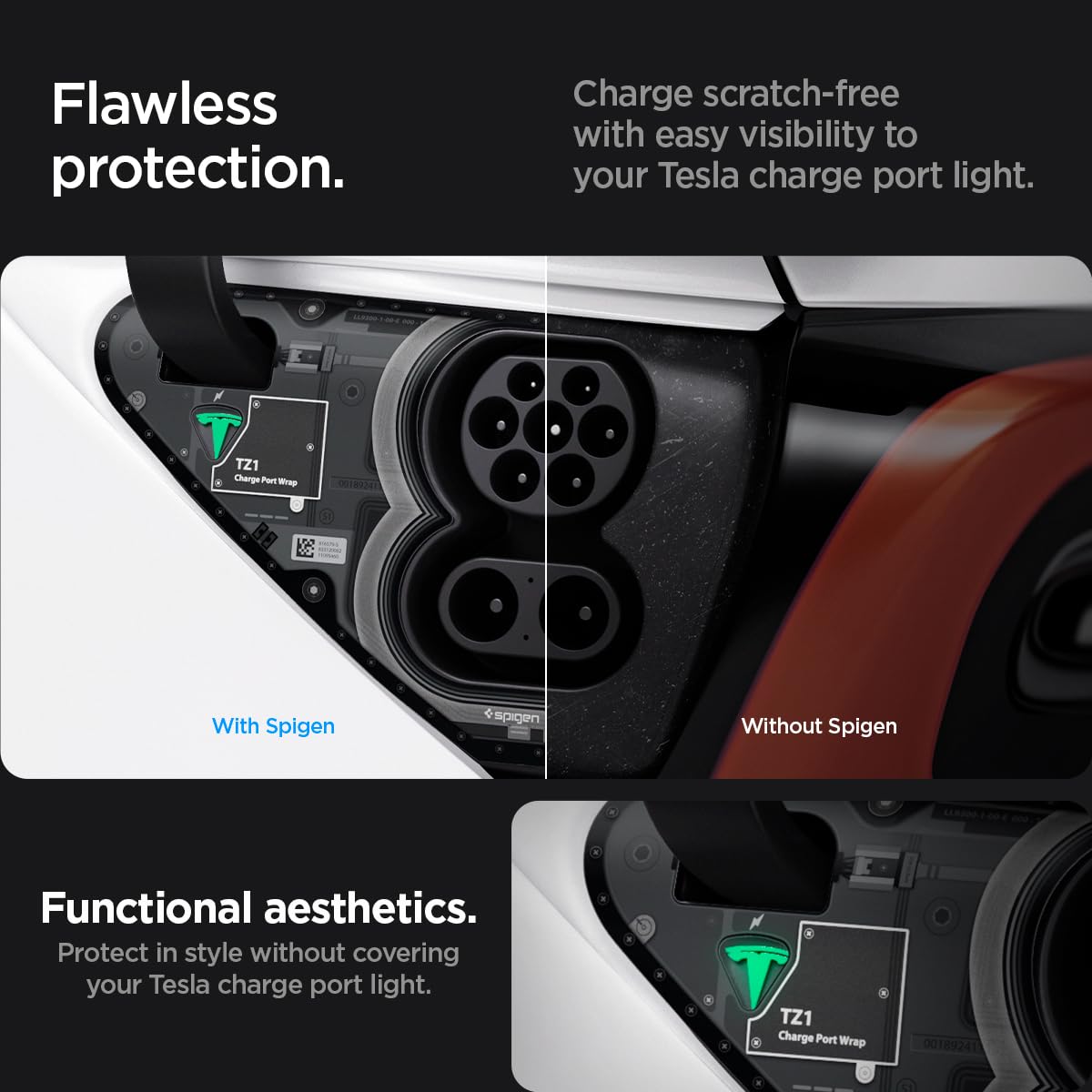 Spigen Tesla Model 3 2021-2023 e Y (~2024) Juego de Película Protectora y Envoltura Puerto de Carga, Diseño Premium, Diseñado para Accesorios Tesla - Edición Carbono Spigen Tesla Model 3 2021-2023 e Y (~2024) Juego de Película Protectora y Envoltura Puerto de Carga, Diseño Premium, Diseñado para Accesorios Tesla - Edición Carbono