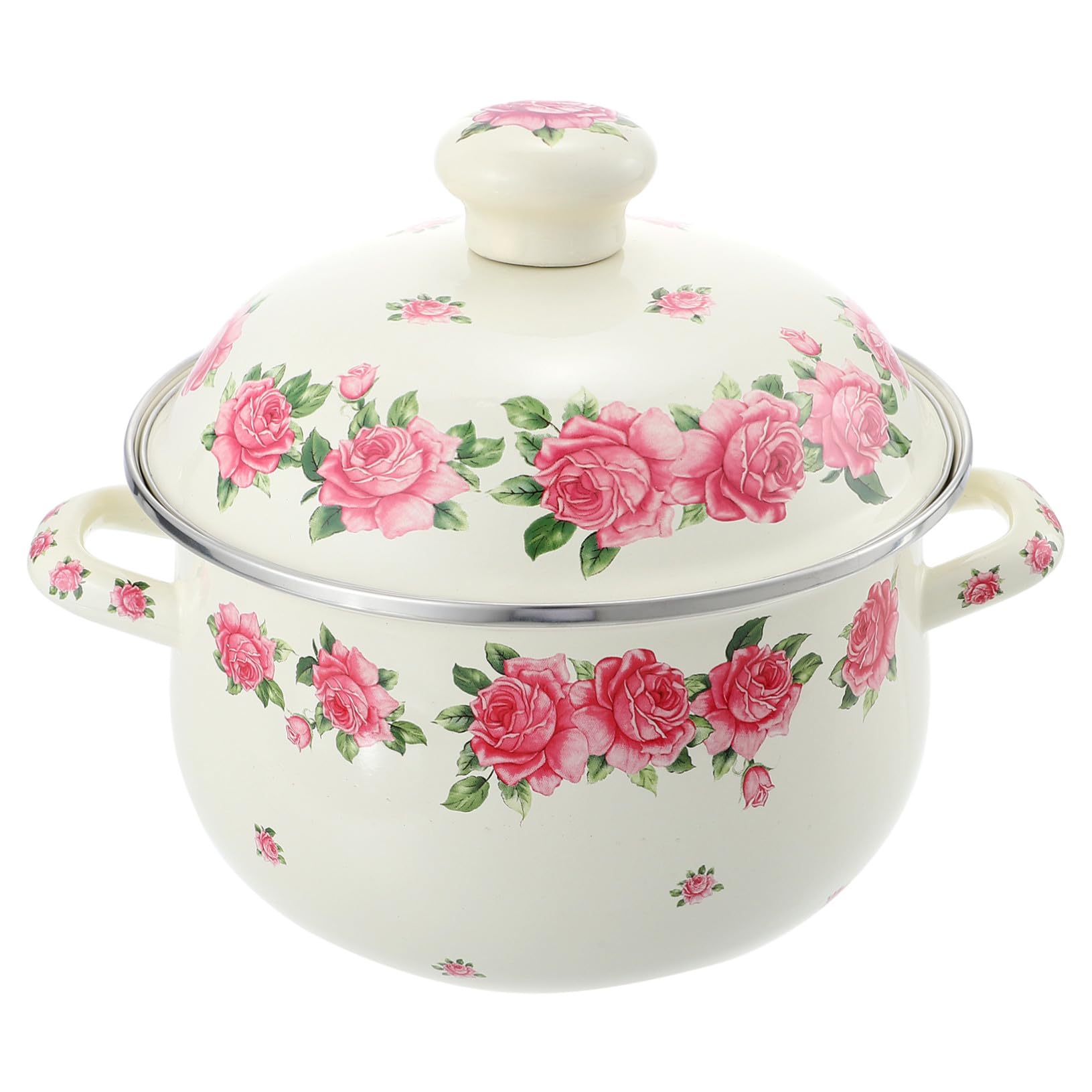 Casserole à deux poignées Gadpiparty en émail haute température pour mijoter