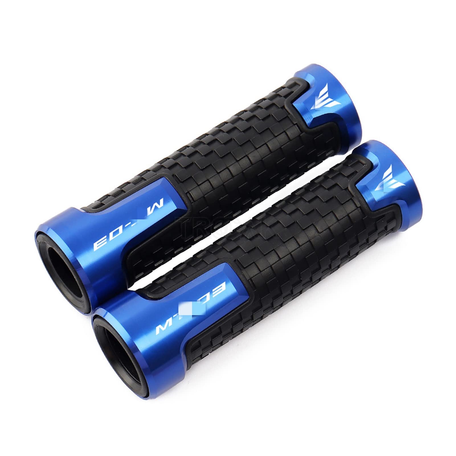 Poignées de guidon moto anti-vibration 22mm antidérapantes bleues