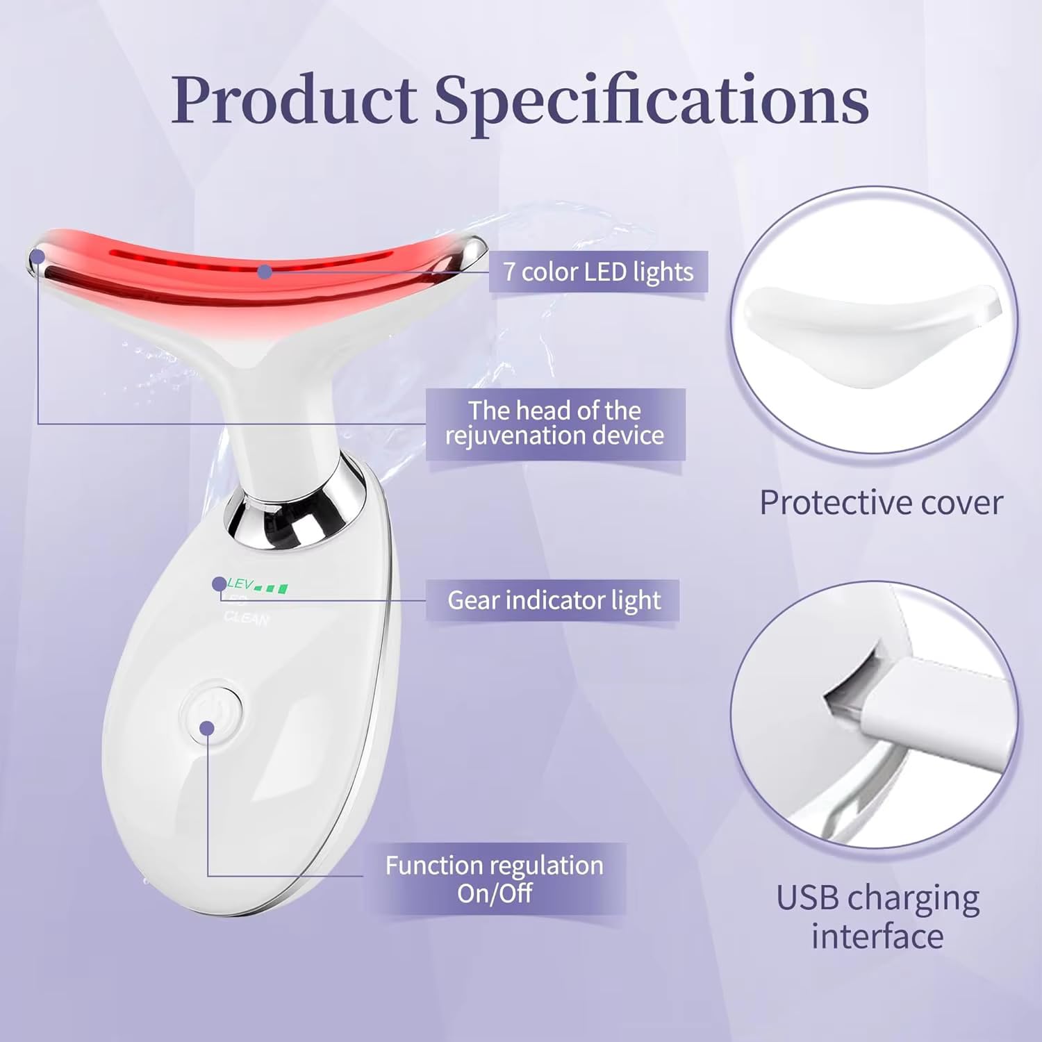 Shimon Enterprise Face and Neck Massor tool to tighten the skin, Rinkle Remover, Double Chin Reducers, Anti-Aading, Portable Rechargeable Beauty Device (7 in 1, Multicolor) Shimon Enterprise Face and Neck Massor tool to tighten the skin, Rinkle Remover, Double Chin Reducers, Anti-Aading, Portable Rechargeable Beauty Device (7 in 1, Multicolor)