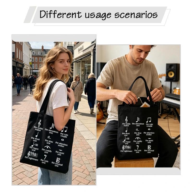 Bolsa Tote con diseño música para mujer miniatura 3
