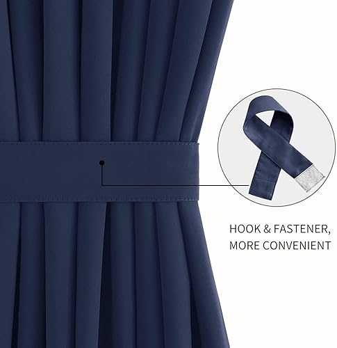 Miniatura 390 de DWCN Cortinas para puerta francesa: cortina térmica con bolsillo para barra para puertas con ventana de cristal, puertas de cocina y patio