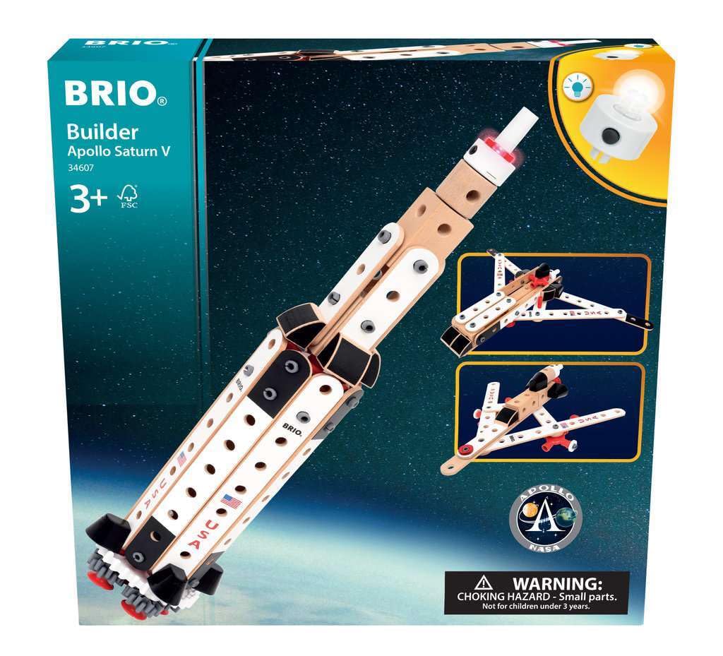 BRIO Builder 34607 Apollo Saturn V | Giocattolo da costruzione da 91 pezzi per bambini dai 3 anni in su