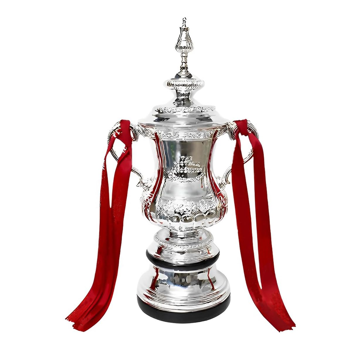 YYDSTES Football Fa Cup Trophy Replica With Color Ribbon Soccer Champion Trophies Fans Office Home Decoration Memorabilia Collection Display Ornaments Resin,32cm