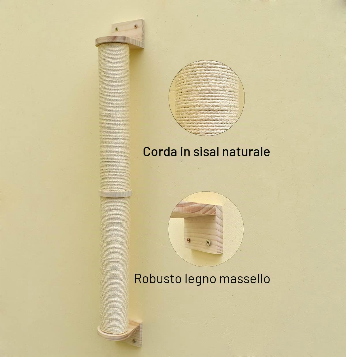 Tiragraffi da Parete，Tiragraffi Per Gatti，Graffiatoio Per Gatti，Percorso Gatti da Parete(Sisal Rope_Φ7)