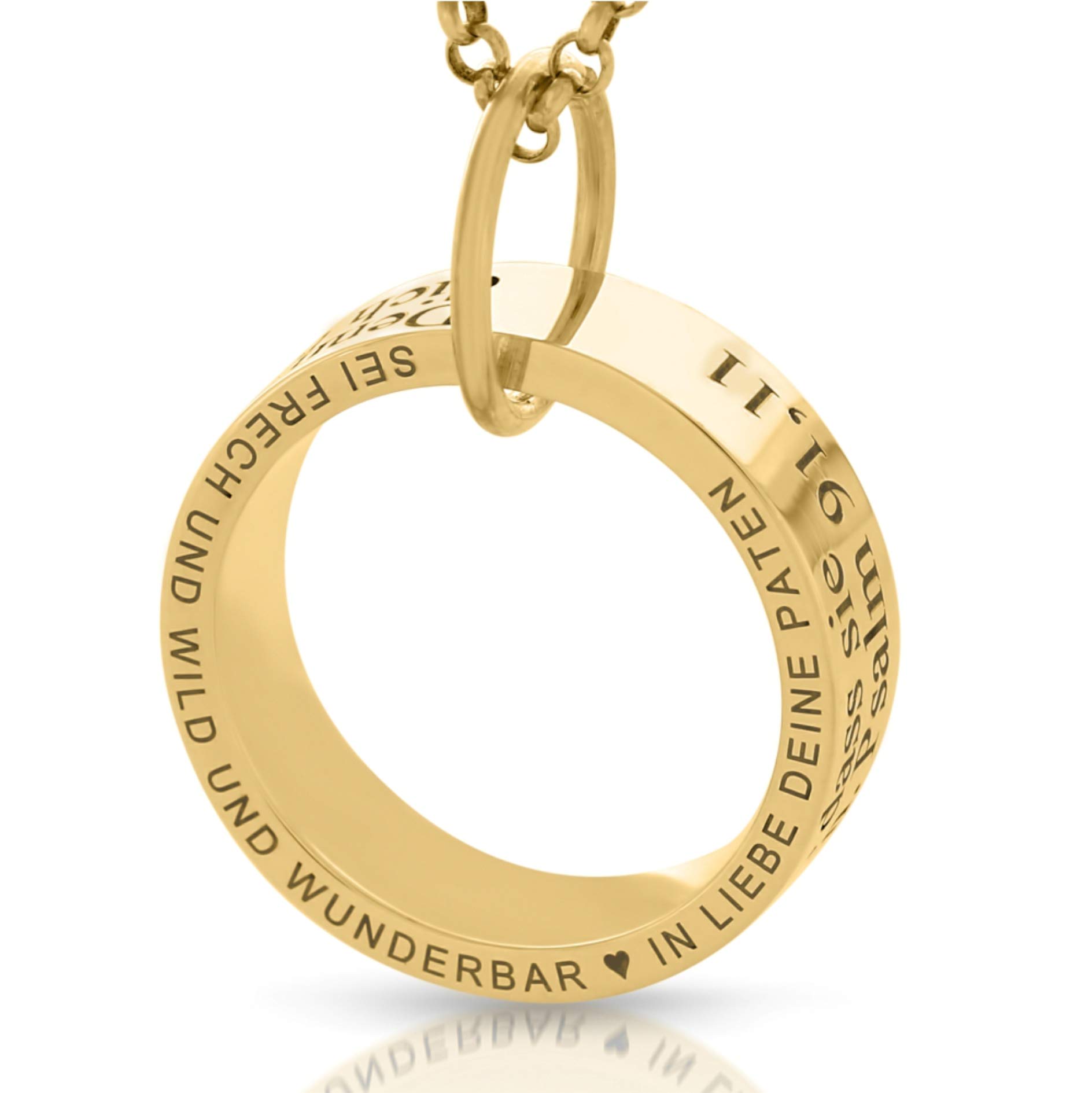 Taufring Kette Gravur Gold Mädchen Taufringe Taufkette Ring Junge Taufspruch Kette Kommunion Kette personalisiert Taufschmuck Jungen Taufe Goldschmuck Geschenk | HANDMADE IN GERMANY