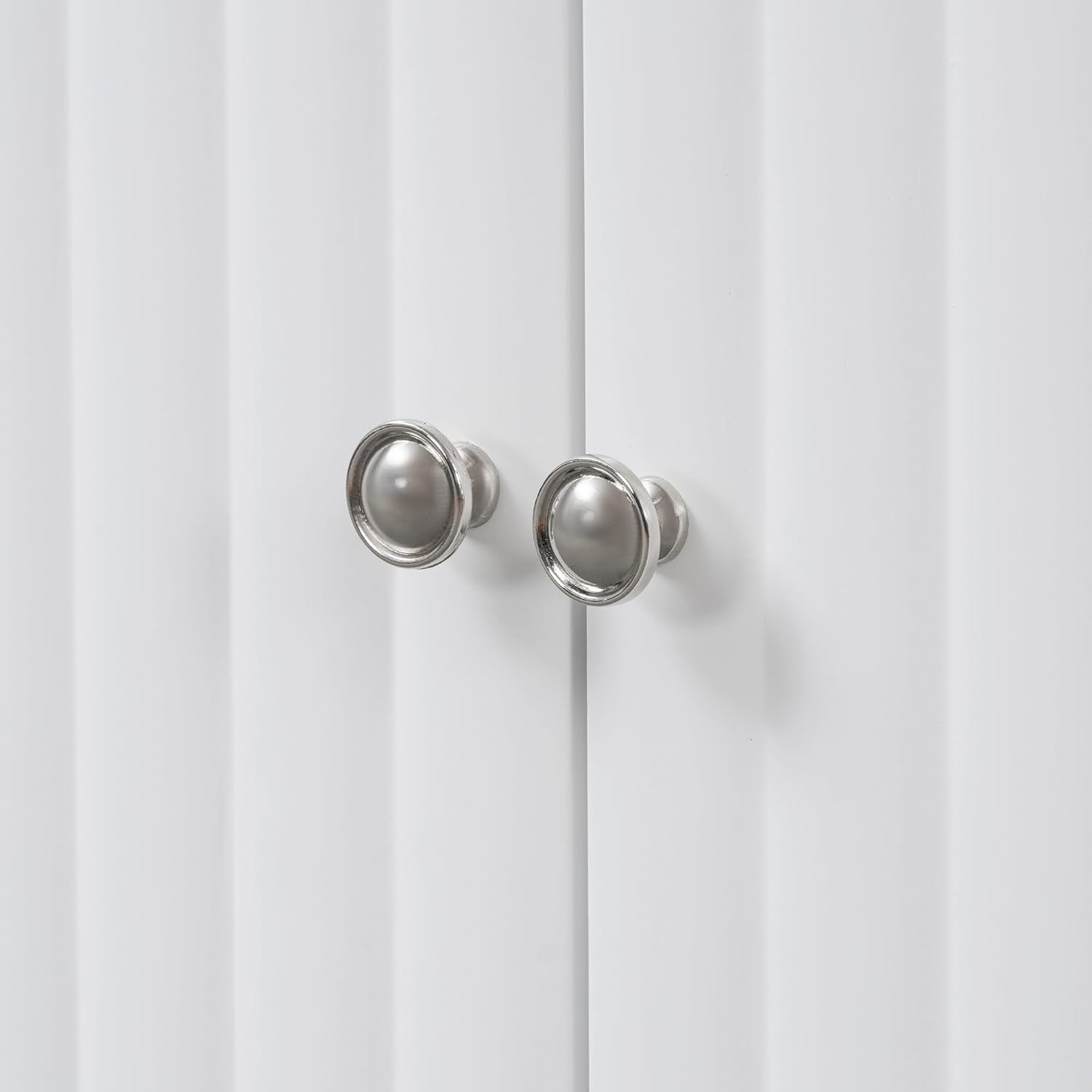 Elegant Four-Door Sideboard with Wavy Pattern Doors, Cylindrical Legs, and Sleek Metal Handles, Adjustable, Suitable for Study