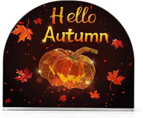 Miniatura 2 de Servilletero para mesa con texto en inglés Hello Fall, dispensadores de servilletas de papel acrílico, para cócteles, encimeras de cocina, hotel,