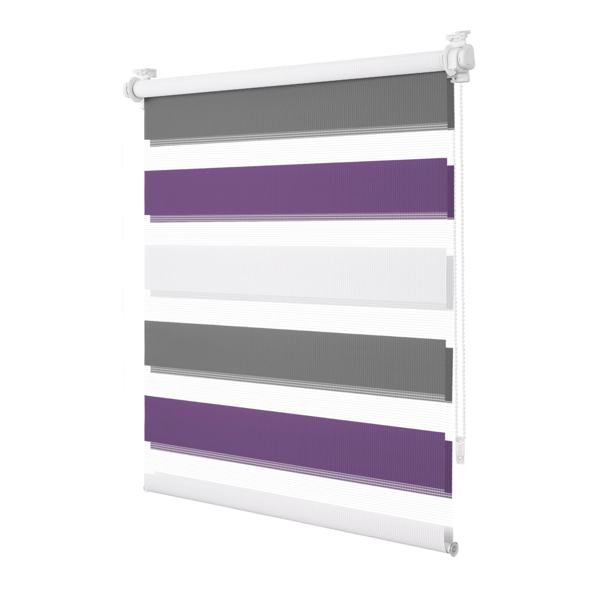 TFSKY Doppelrollo Klemmfix ohne Bohren | 100% Polyester, Lichtdurchlässig & Verdunkelnd, Rollos Für Fenster innen, Stufenlos für Wohnzimmer, Büro