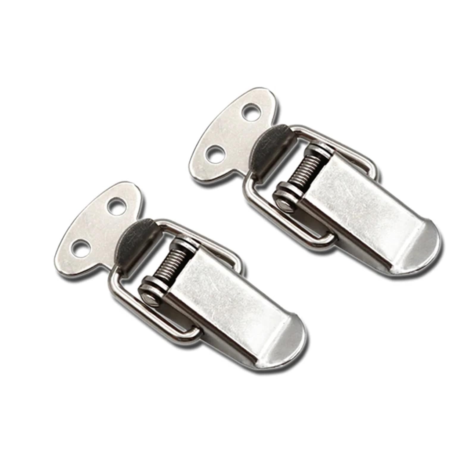 WPOIYHGBY 1Pcs 201 Stainless Steel Hasp Catch Duck-Mouth Buckle Latch Spring Lock Clasp for Various Box Drawer