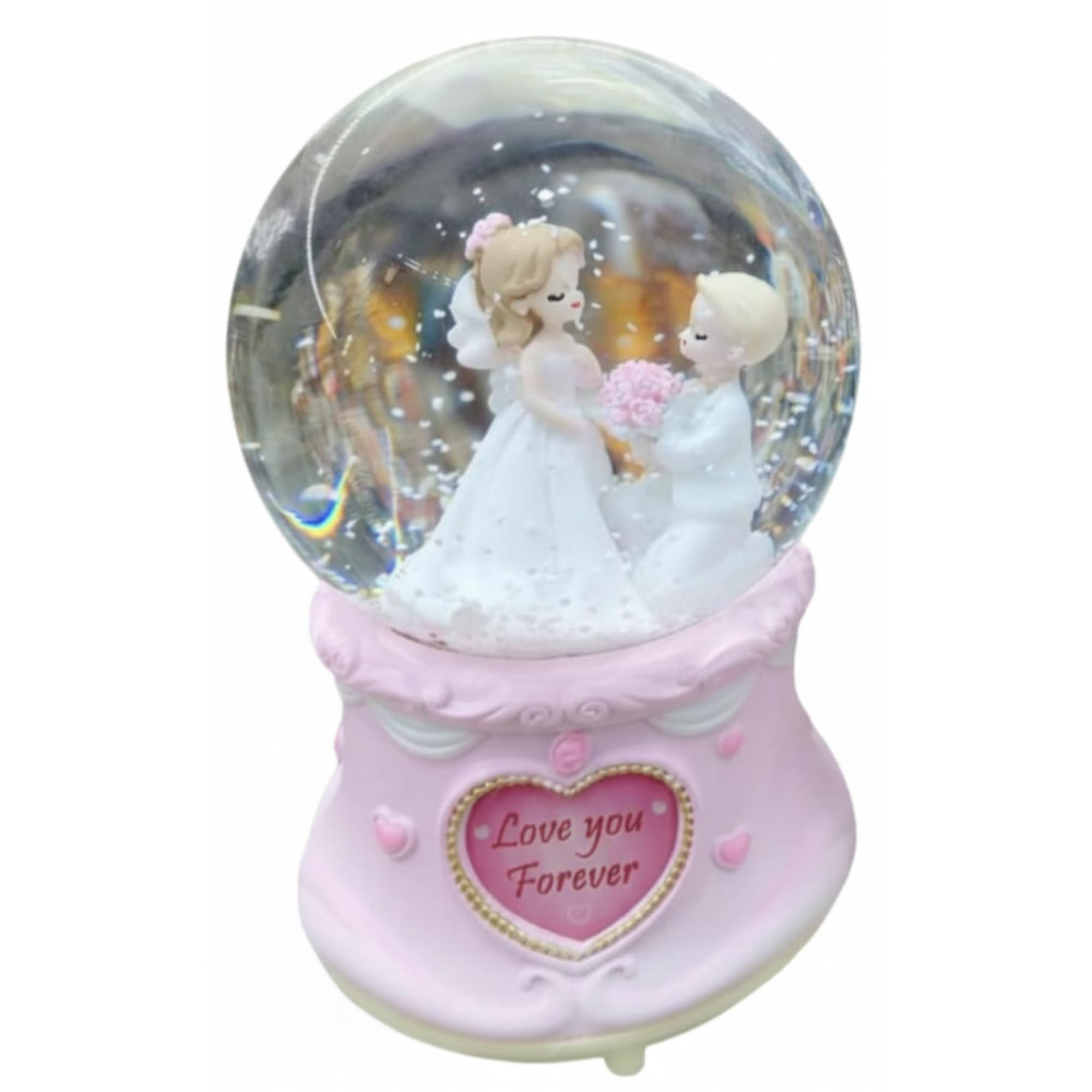 Kujo Romantic Snow Globe | Couple Figurine with Love You Forever Base | Gift for Valentine's Day, Engagement,Wedding, and Anniversary | Perfect for Bride, Groom, Couples, Fiancés, and Loved One(Kneel)