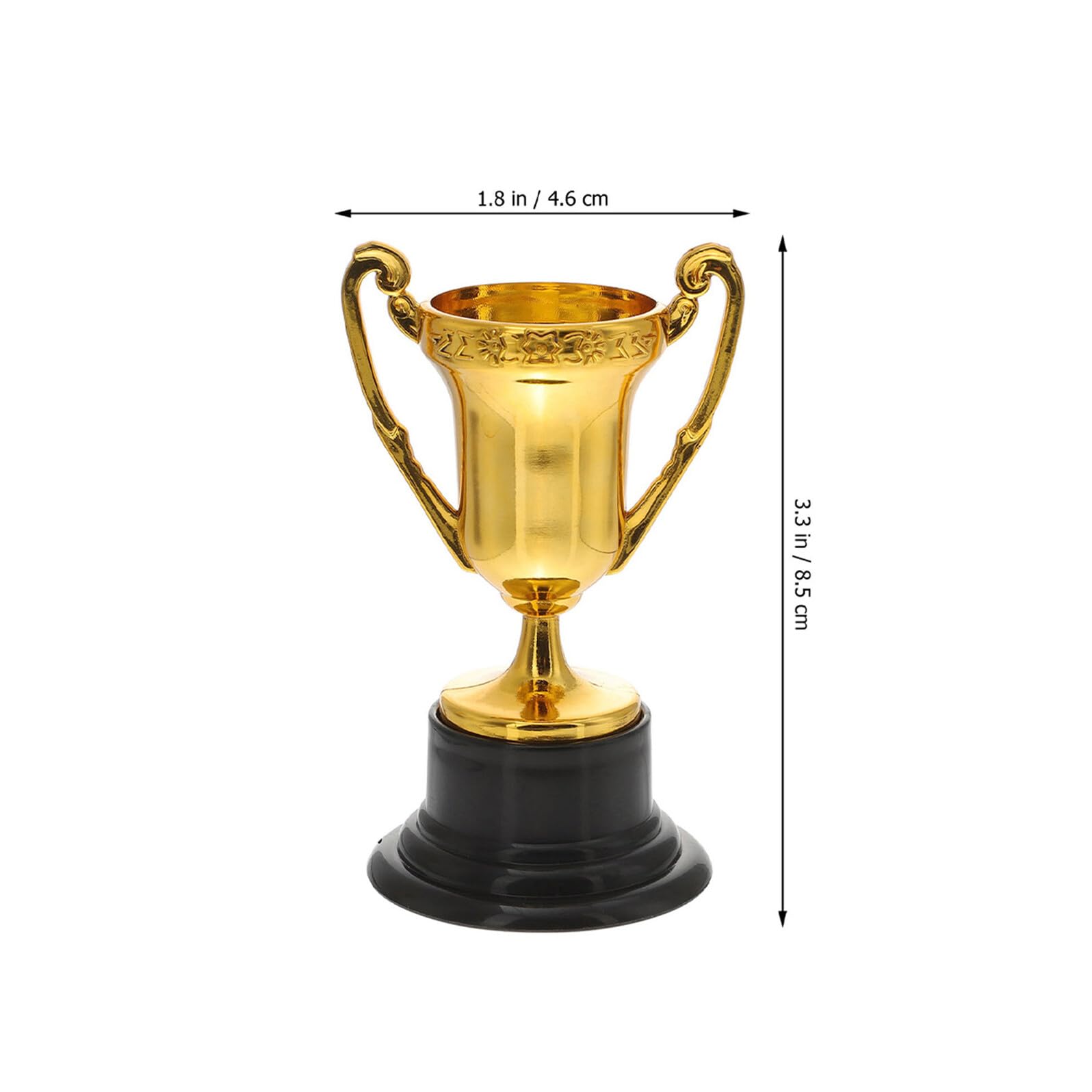 ibasenice 32 Copas de Trofeo de Plástico Dorado, Mini Premios Ligeros y Fáciles de Llevar para Decoraciones de Mini Trofeos en Fiestas y Eventos Deportivos