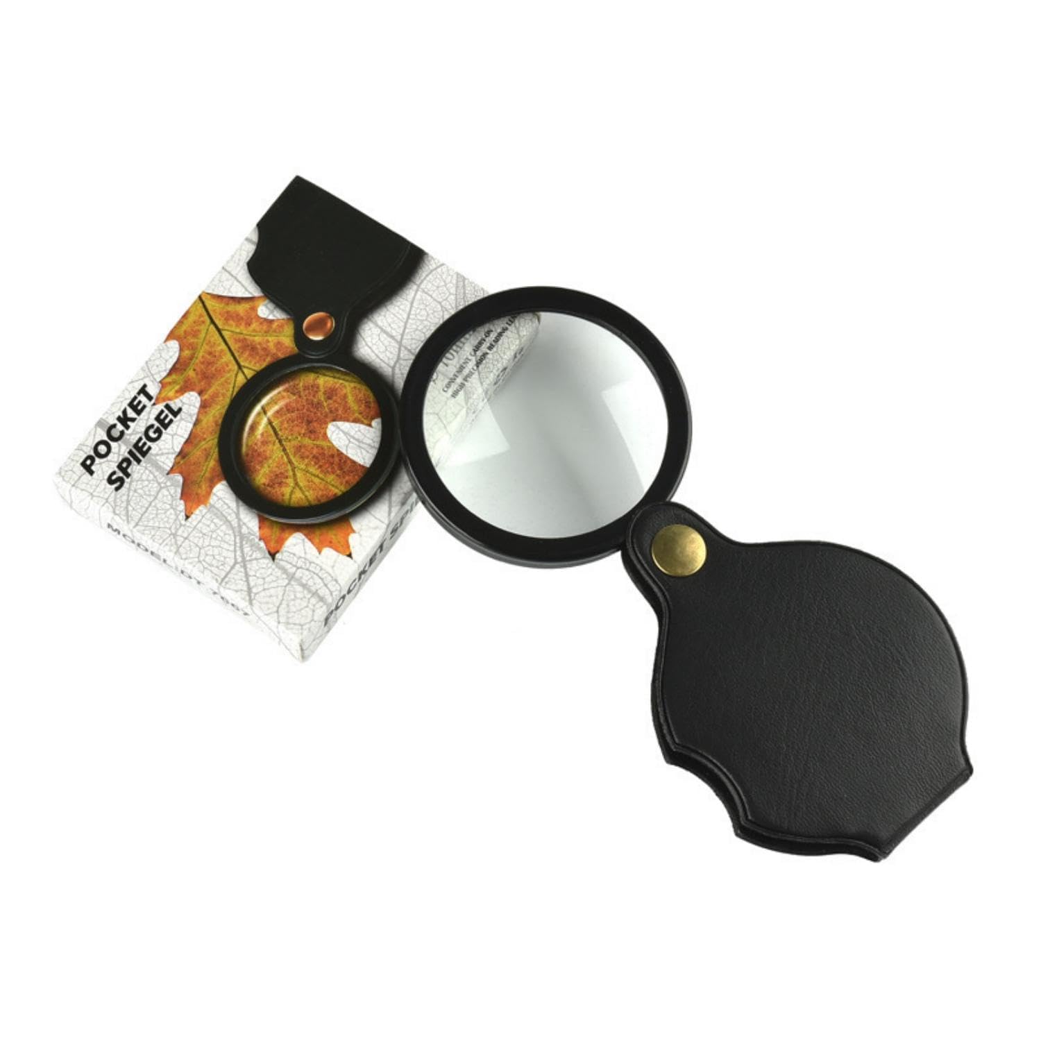 Tabanzhe 10X Mini Pocket Magnifier – Portable Folding Handheld Magnifying Glass with Rotating Protective Holster for Reading, Jewelry, Crafts & Hobbies